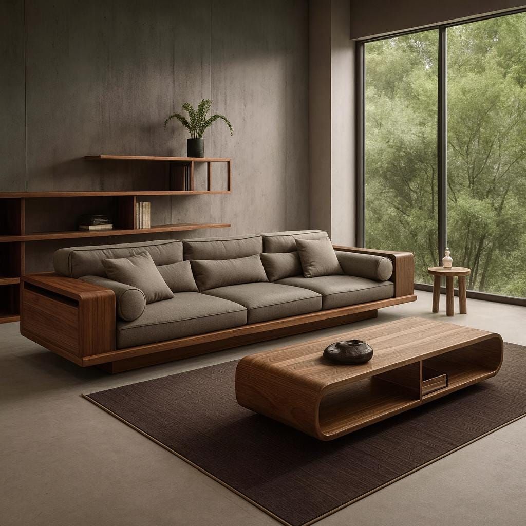 Custom upholstered sofa set for living room